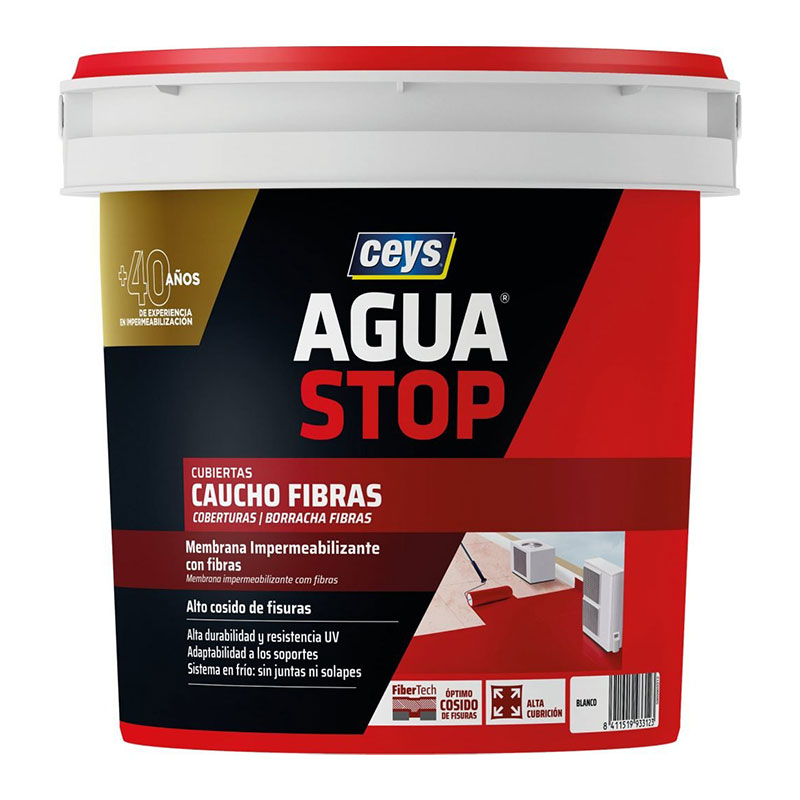 CEYS - Aguastop Borracha Fibras Branco 1kg
