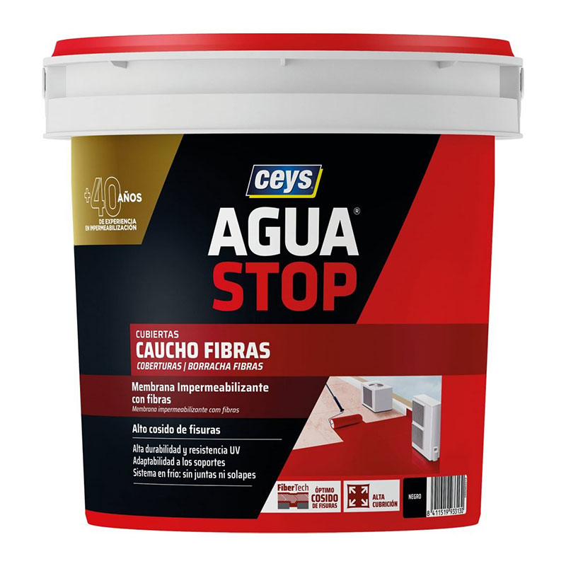 CEYS - Aguastop Borracha Fibras Preto 1kg