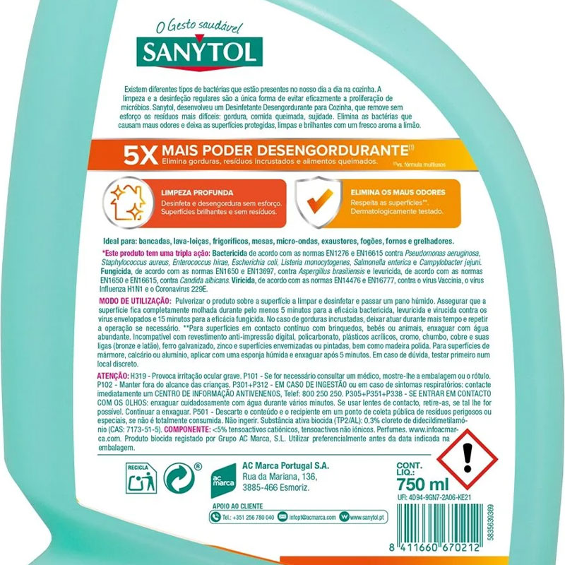 SANYTOL - Sanytol Desinfetante Cozinha 750Ml