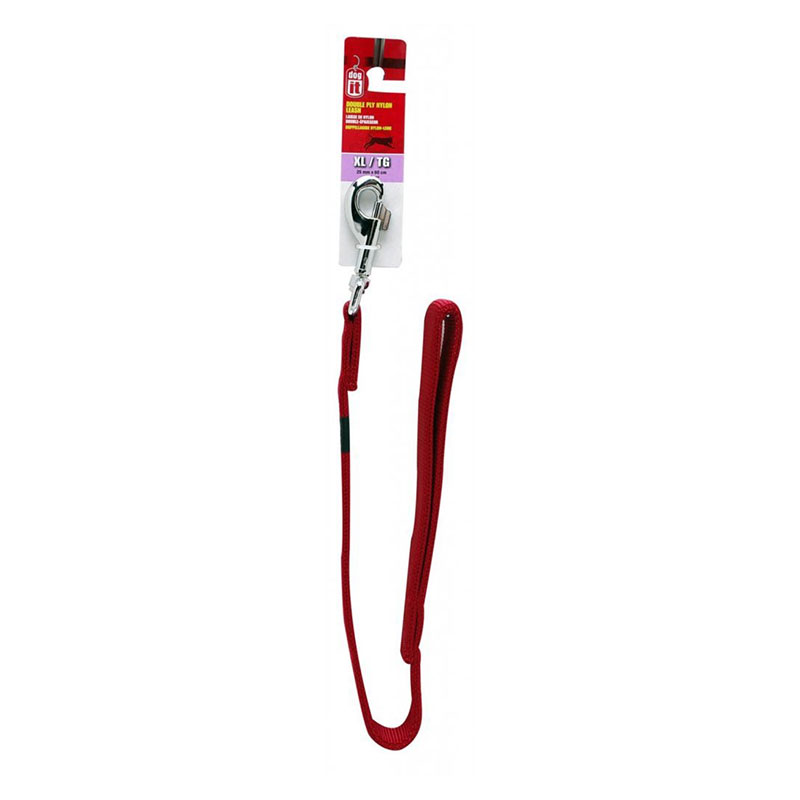Trela Dupla NYLON Vermelha 25MMx60CM