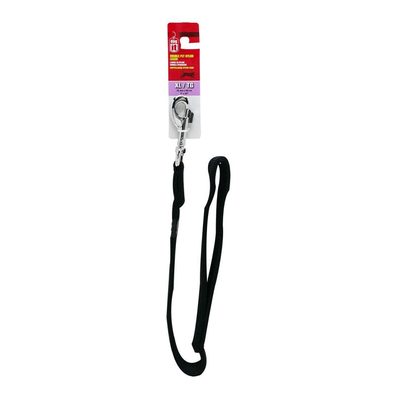 Trela Dupla NYLON Preta 25MMx60CM