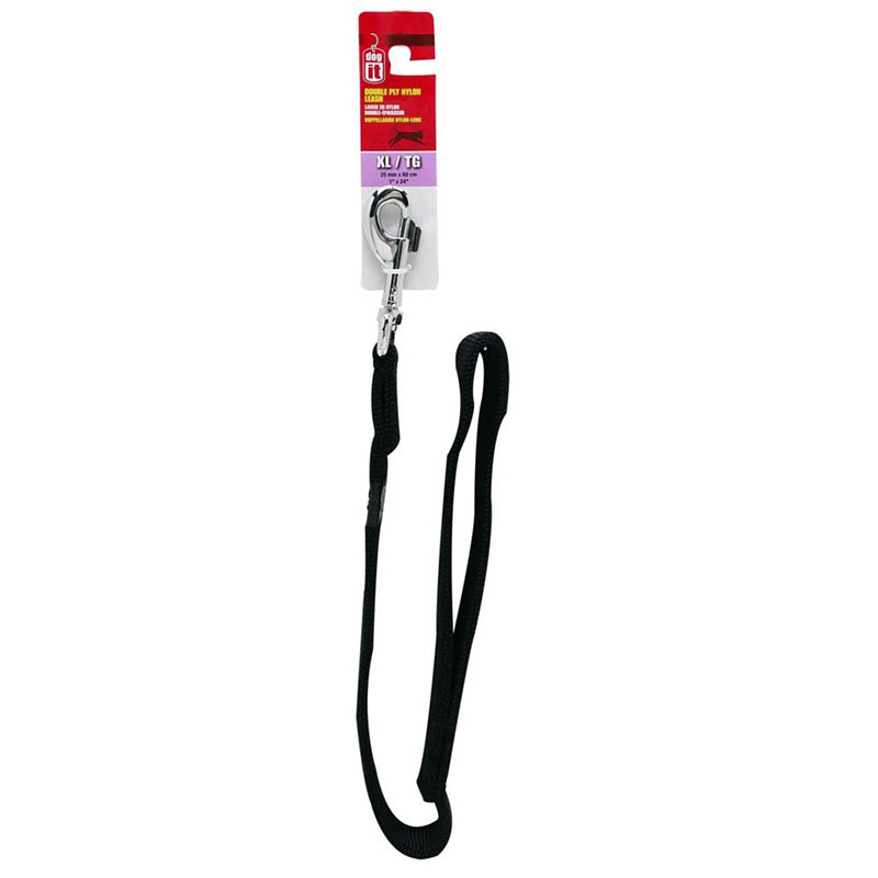 Trela Dupla NYLON Preta 25MMx1,2M