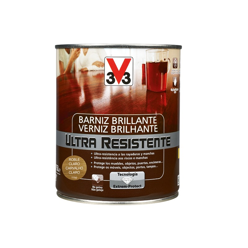 V33 - Verniz Interior Brilho Carvalho Claro 0.75L