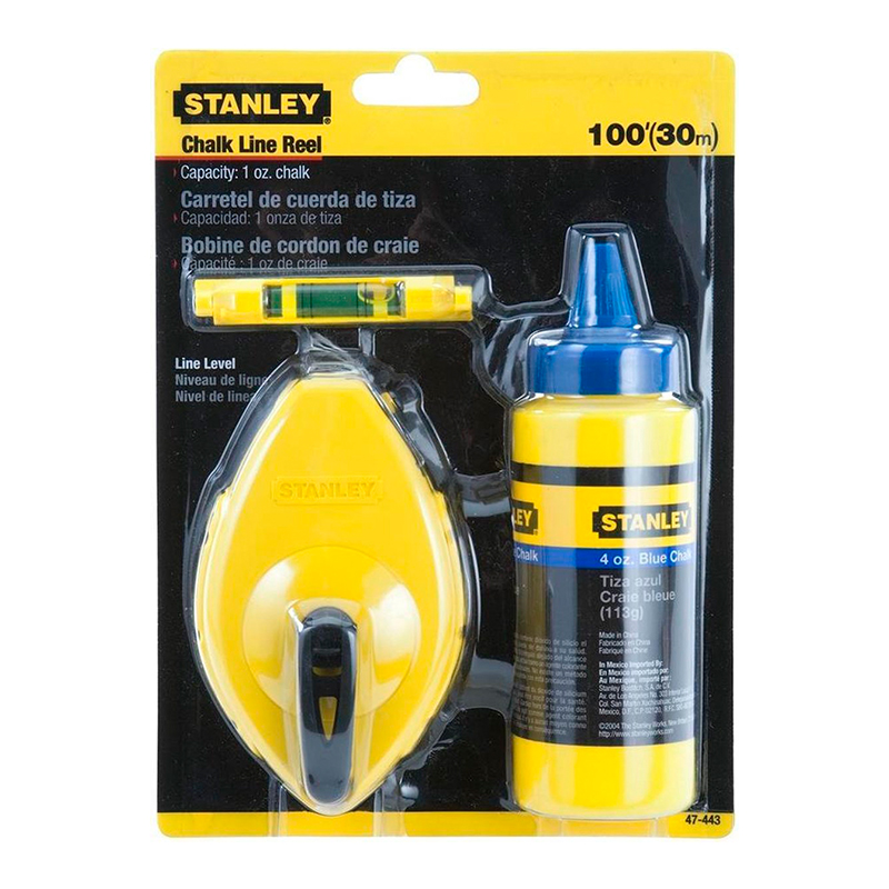 STANLEY - Kit Traçador 30M + Giz + Nível