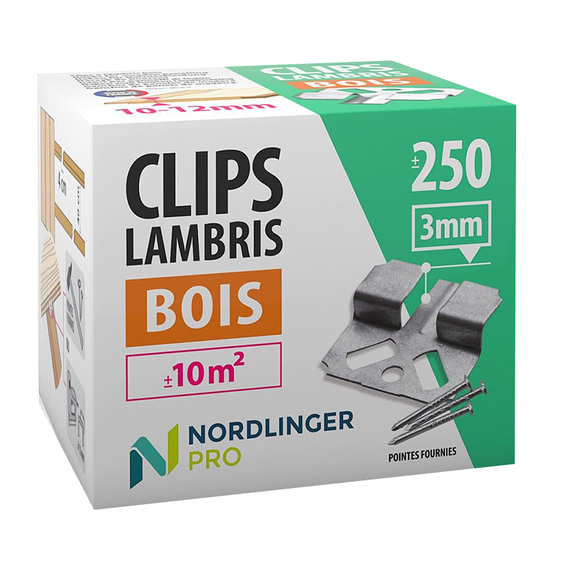 NORDLINGER - Caixa Clips Lambrim Madeira 3Mm N3 250UN