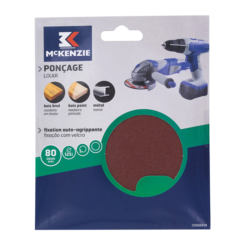 MCKENZIE - 5 Discos Abrasivos Velcro  B/R D127G80