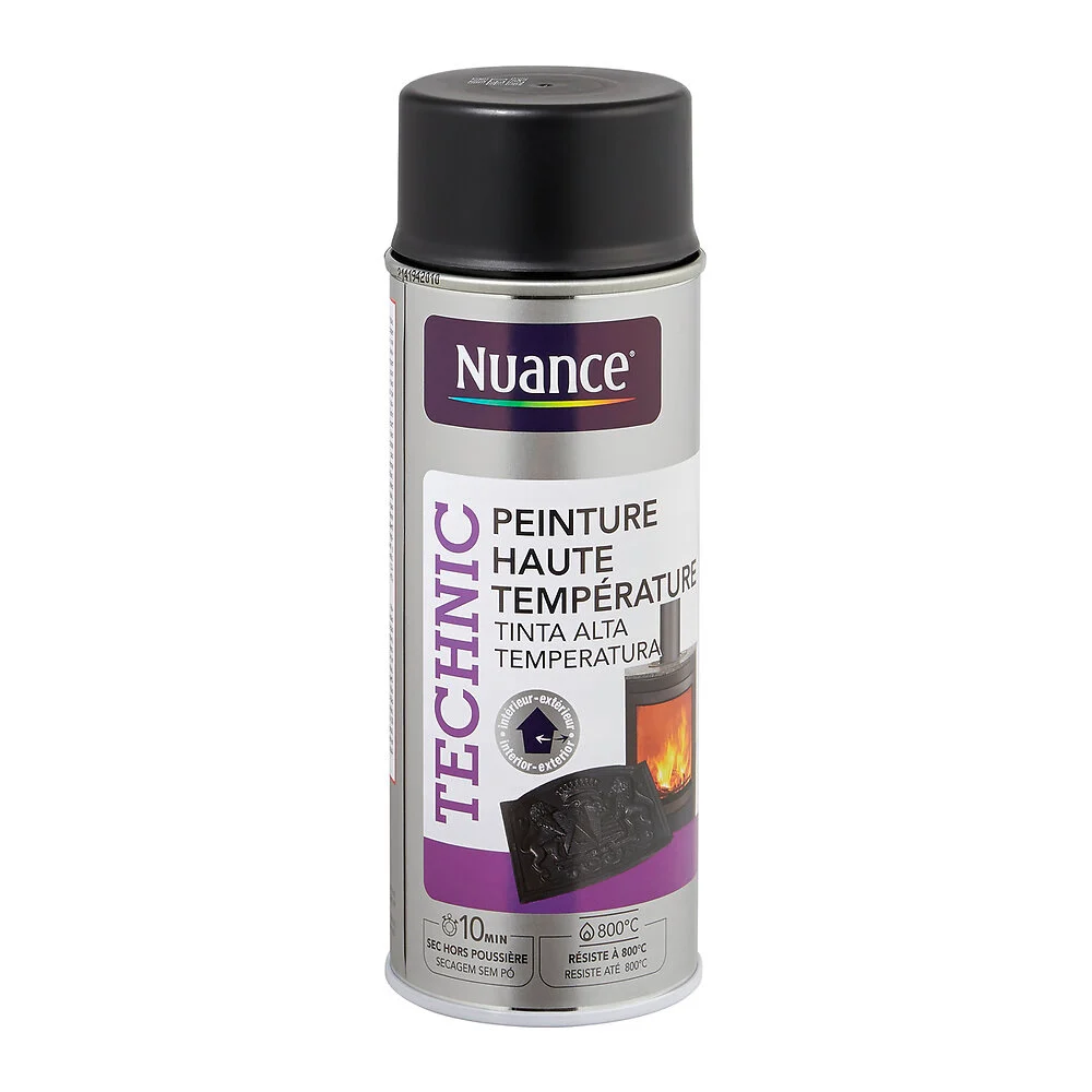 NUANCE - Spray Tinta Alta Temperatura Preta 400Ml
