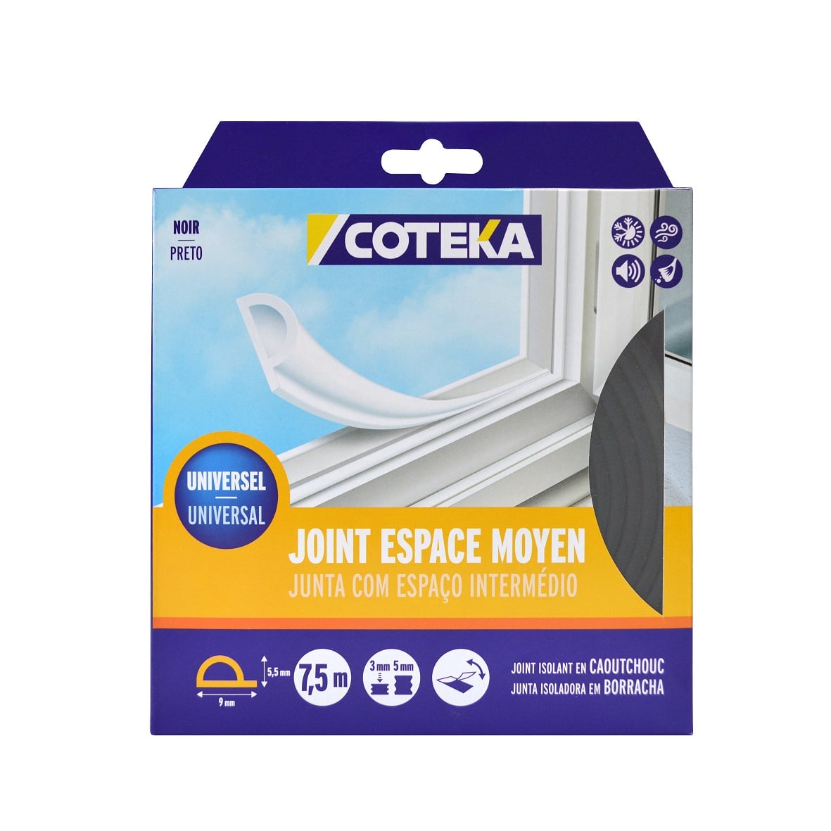 COTEKA - Fita Calafetagem Preto 7.5Mx9MM