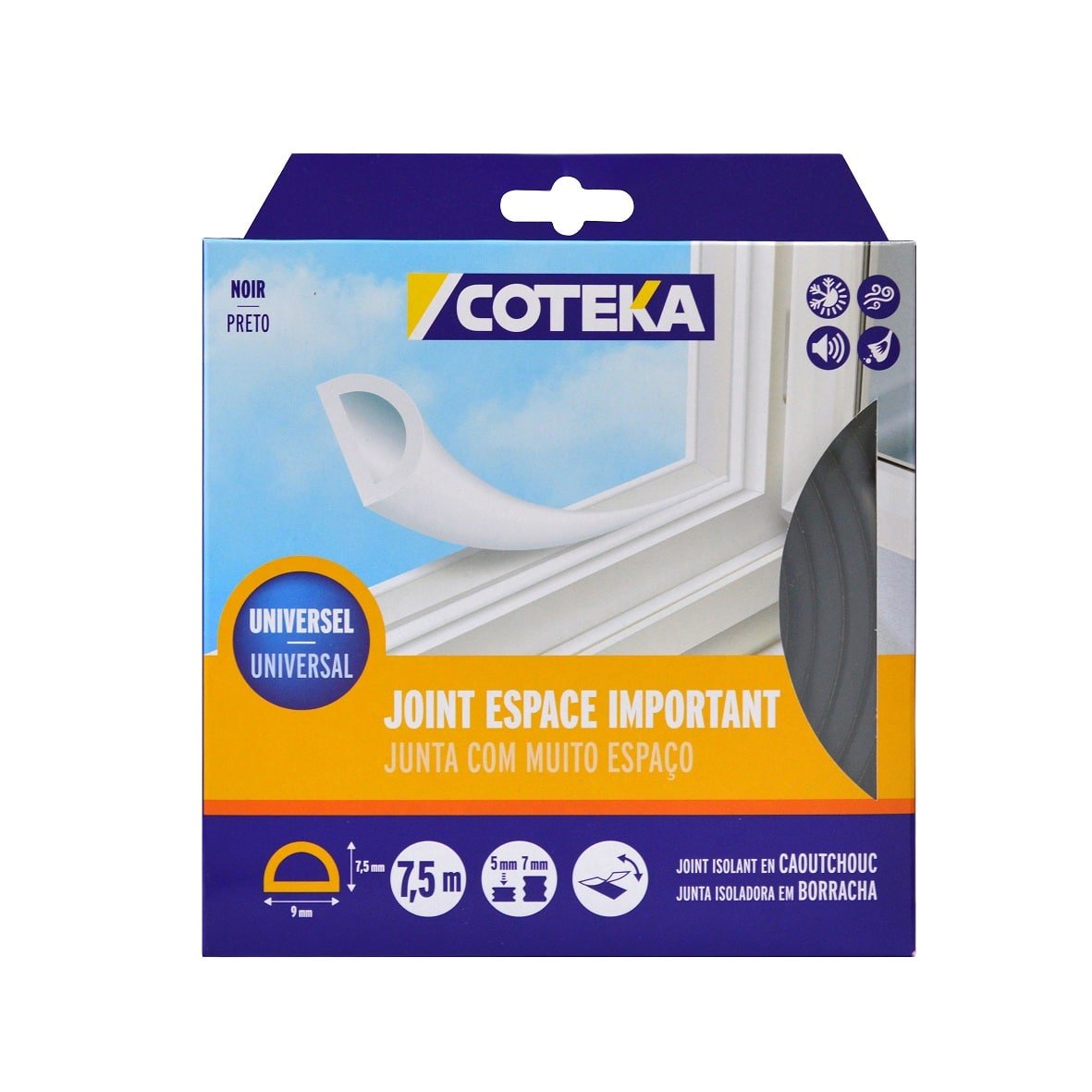 COTEKA - Fita Calafetagem Preta 7.5Mx9MM