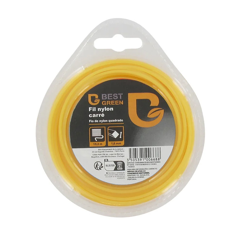 BESTGREEN - Fio Nylon Quadrado 1.6MM 15.2M