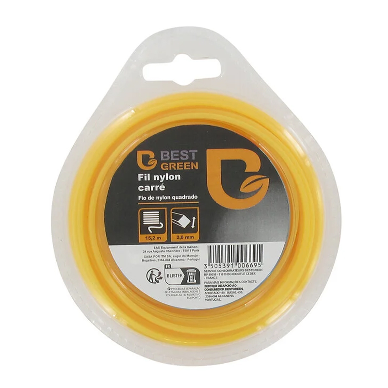 BESTGREEN - Fio Nylon Quadrado 2MM 15.2M