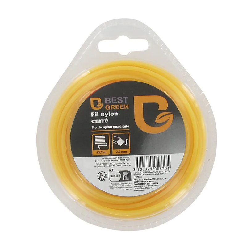 BESTGREEN - Fio Nylon Quadrado 2.4MM 12.2M