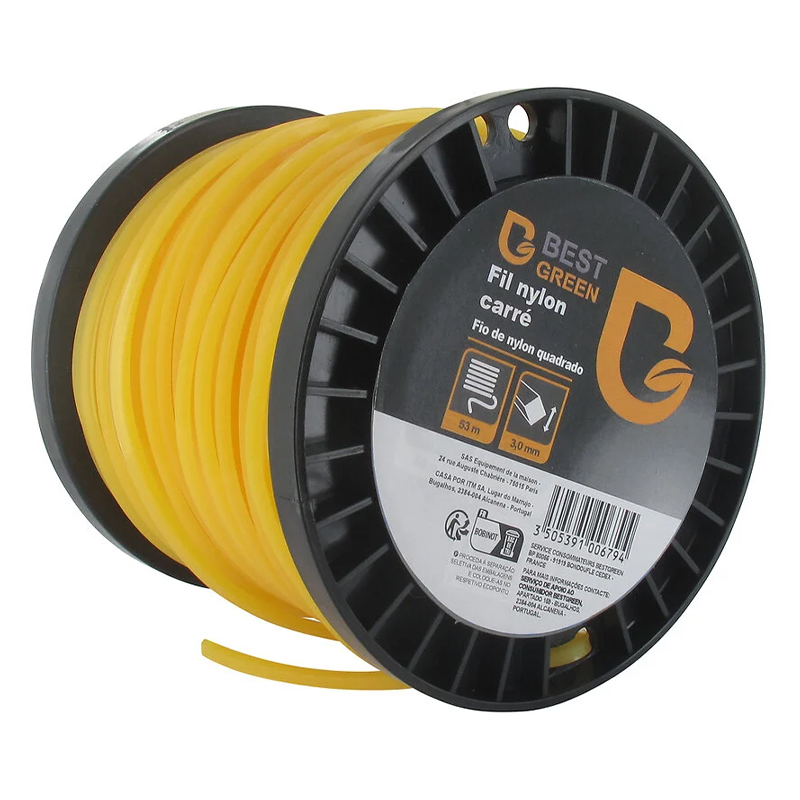BESTGREEN - Bobine Fio Nylon Quadrado 3MM 53M