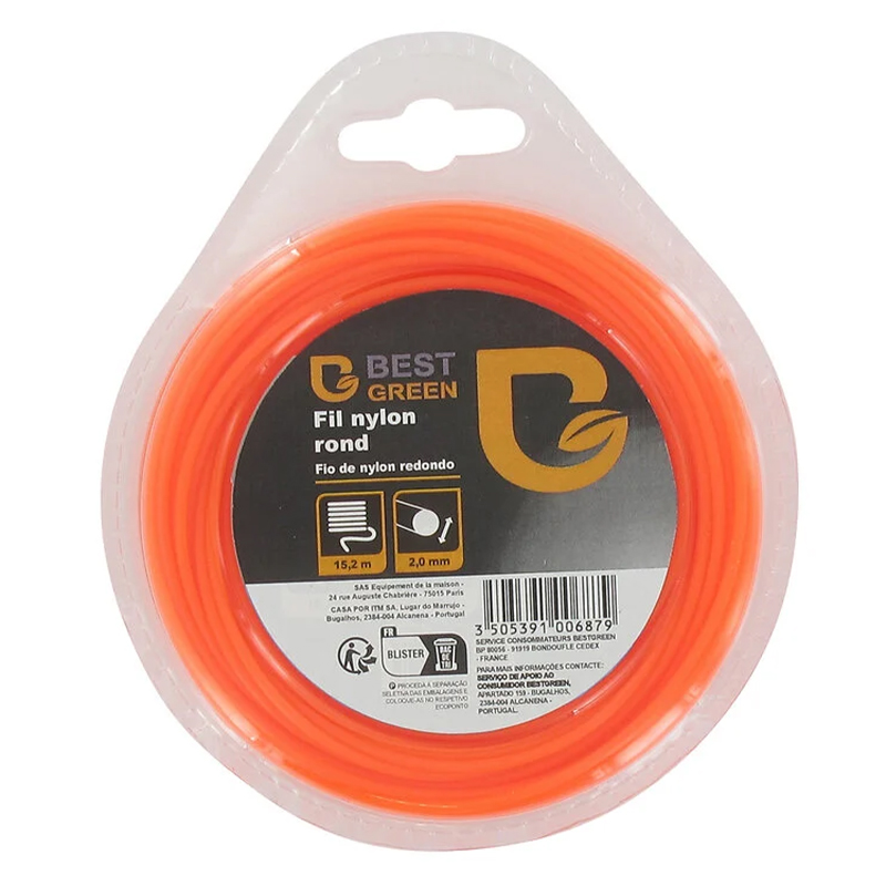 BESTGREEN - Bobine Fio Nylon Redondo 2MM 15.2M