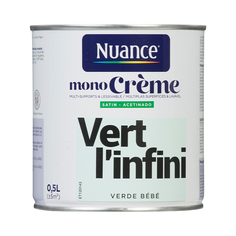 NUANCE - Tinta Monocreme Verde Bebé Acrílica 0.5L