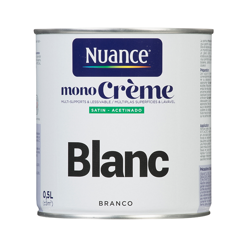 NUANCE - Tinta Monocreme Branco Acetinada 0.5L