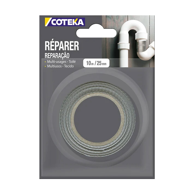 COTEKA - Fita Ducttape Tela Preto 25Mm 10M