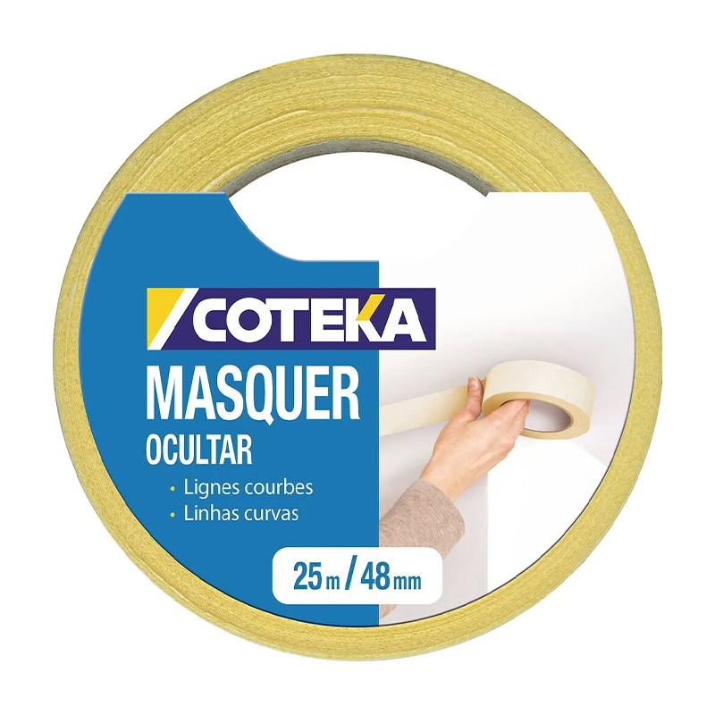COTEKA - Fita Mascaragem Linhas Curvas 48Mm 25M