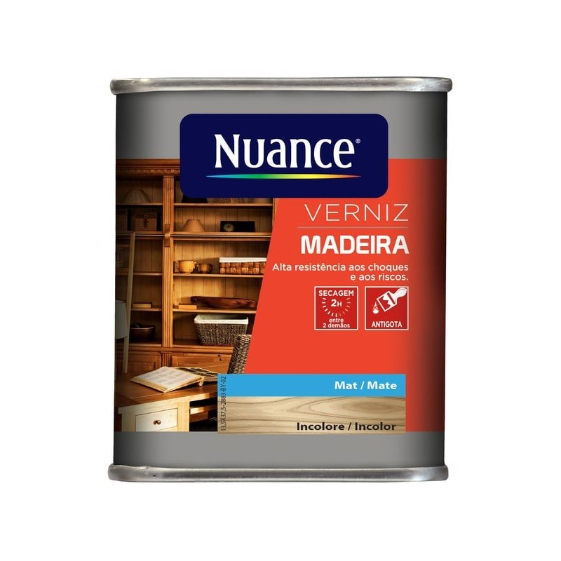 NUANCE - Verniz Madeira Mate Incolor 0.25L