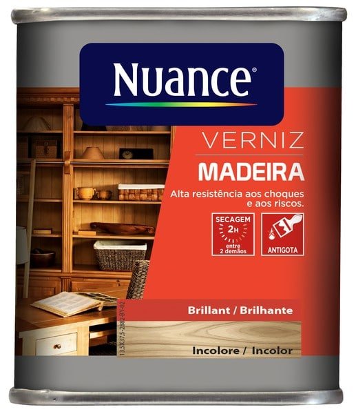 NUANCE - Verniz Madeira Brilhante Incolor 0.25L
