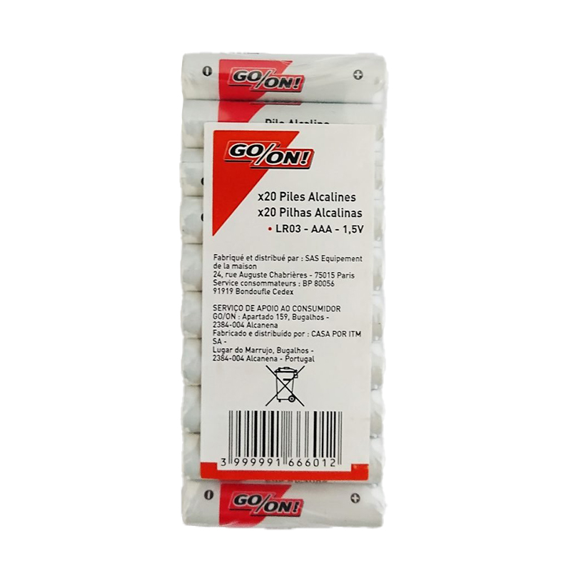 GO ON - Pilhas Alcalinas Lr03/Aaa 20un