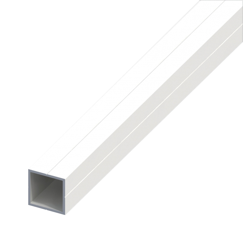 ALFER - Tubo Quadrado 15.5 P/M12 Alumínio Branco 1M