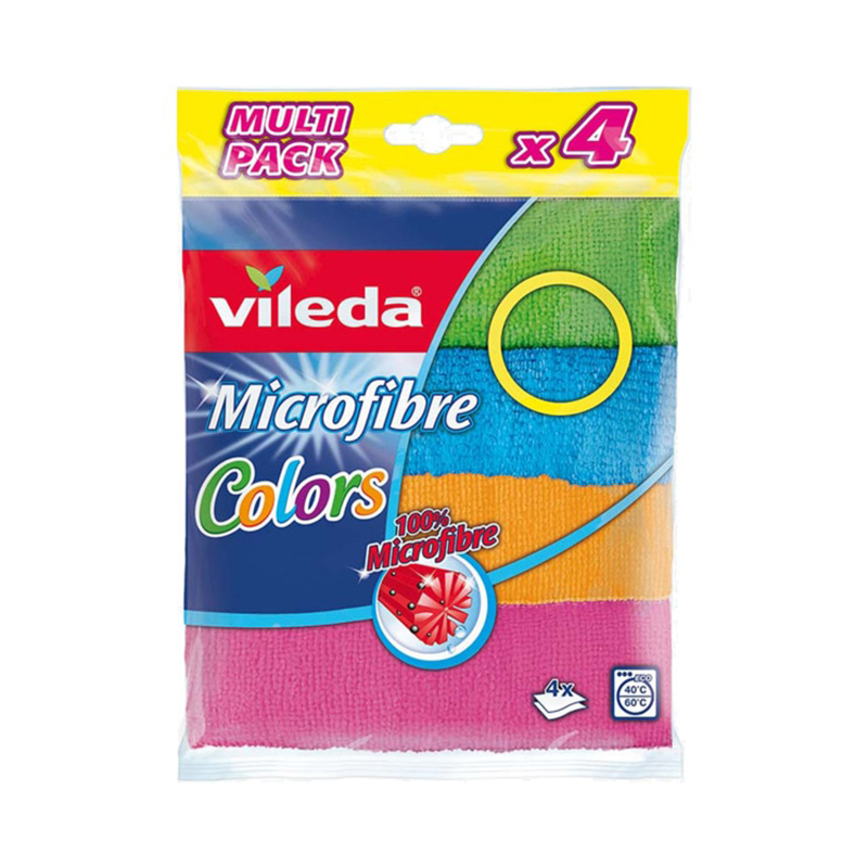 VILEDA - Pano Microfibras Colors 4UN