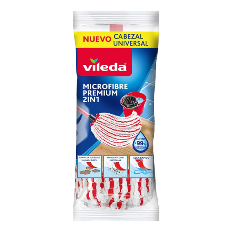 VILEDA - Recarga Esfregona Microfibras Premium 2em1
