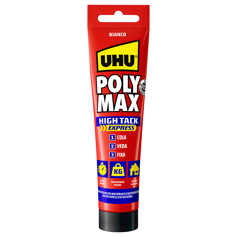 UHU - Cola e Veda Poly Max Express High Tack Branco 165Gr