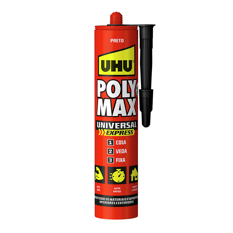 UHU - Cola e Veda Poly Max Express Preto 425Gr