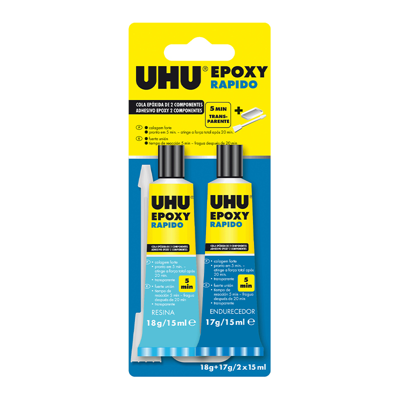 UHU - Cola Plus Epóxi 5 Minutos Transparente 150Ml