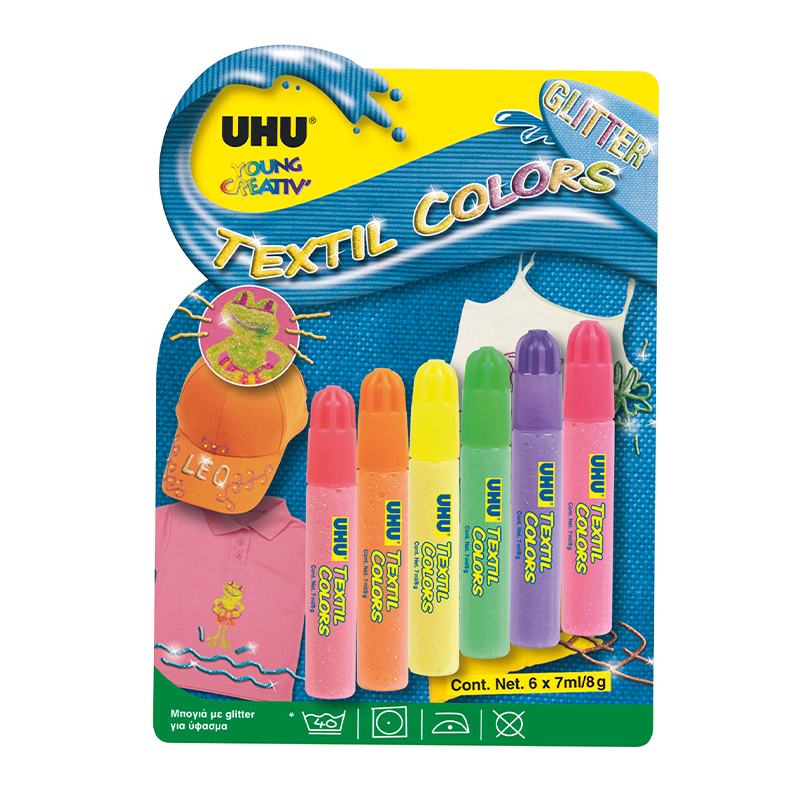 UHU - Marcadores Têxtil Glitter 7Ml