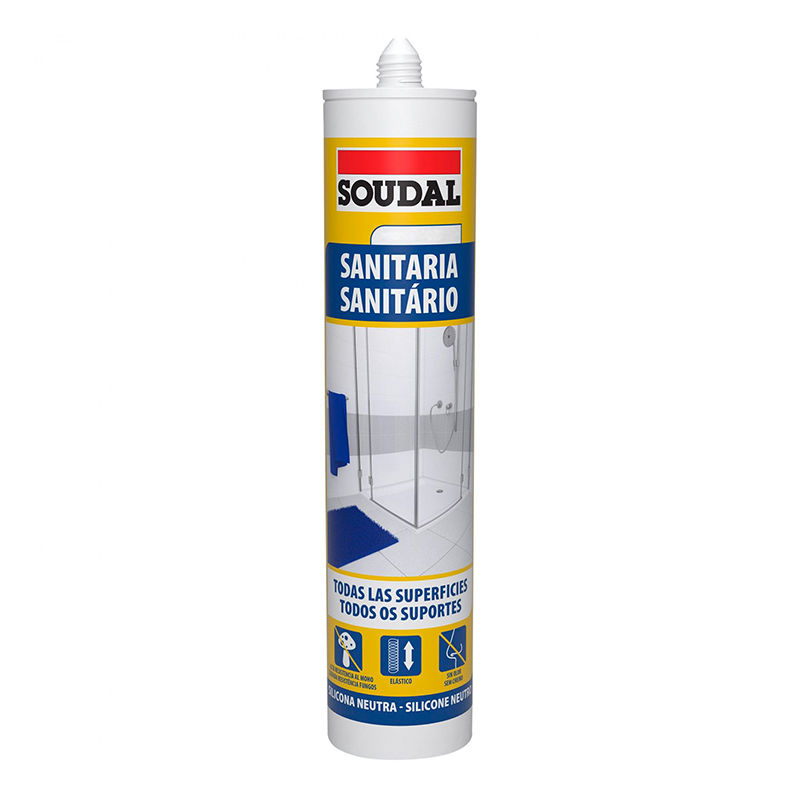 SOUDAL - Silicone Neutro Sanitário Transparente 290Ml
