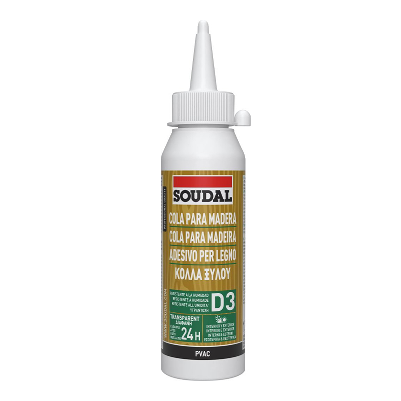 SOUDAL - Cola Branca D3 Resistente à Água 125Gr