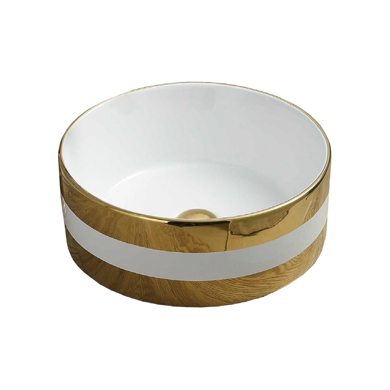 SLINE - Lavatório Pia Eric Branco Ouro 405X150MM