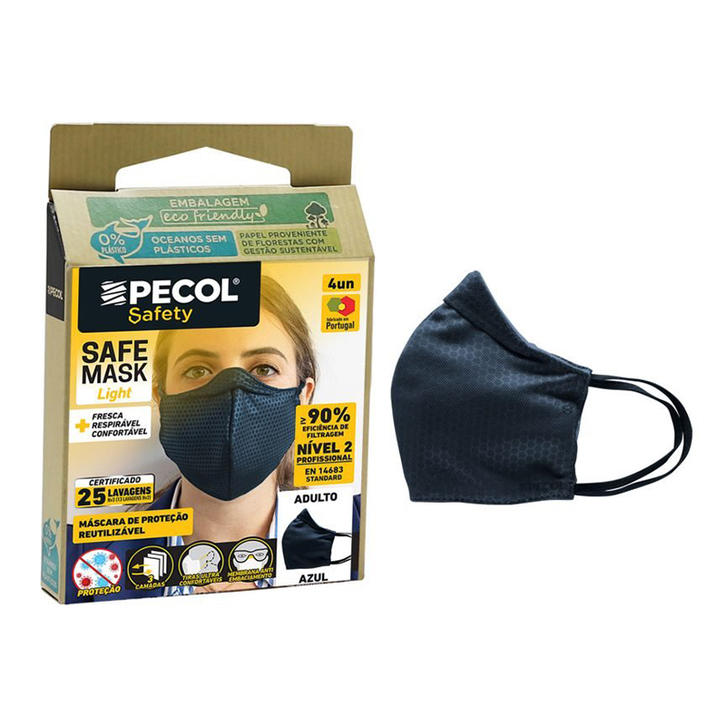 PECOL - Máscaras Proteção Reutilizáveis 4UN