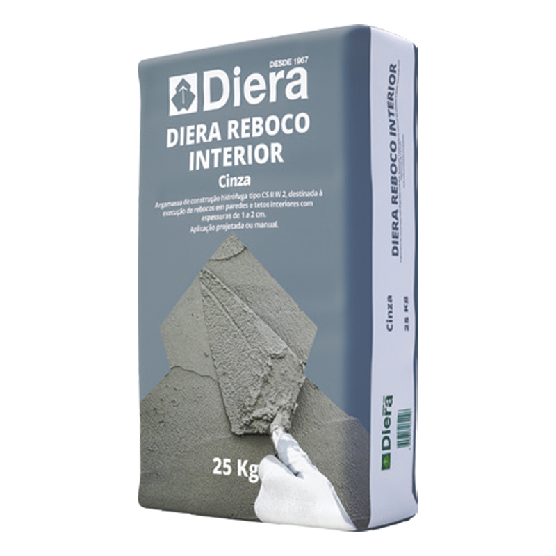 DIERA - Argamassa Reboco Interior Cinza 25Kg