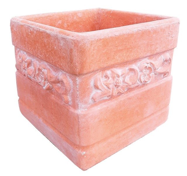 ARTICIMENTOS - Vaso Barro QuadradoFlores35X35X33