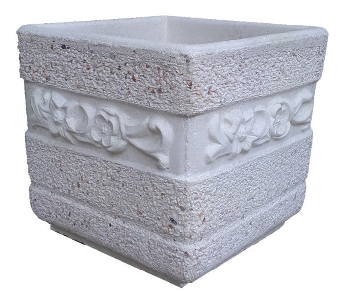ARTICIMENTOS - Vaso Quadrado Flores 44X44X44
