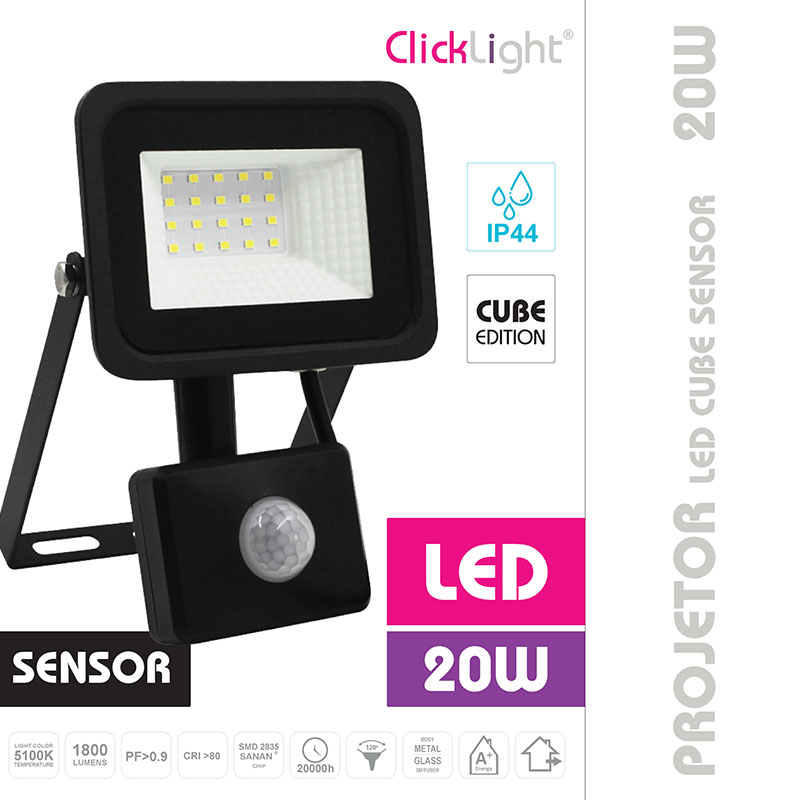 CLICKLIGHT - Projetor com Sensor 20W
