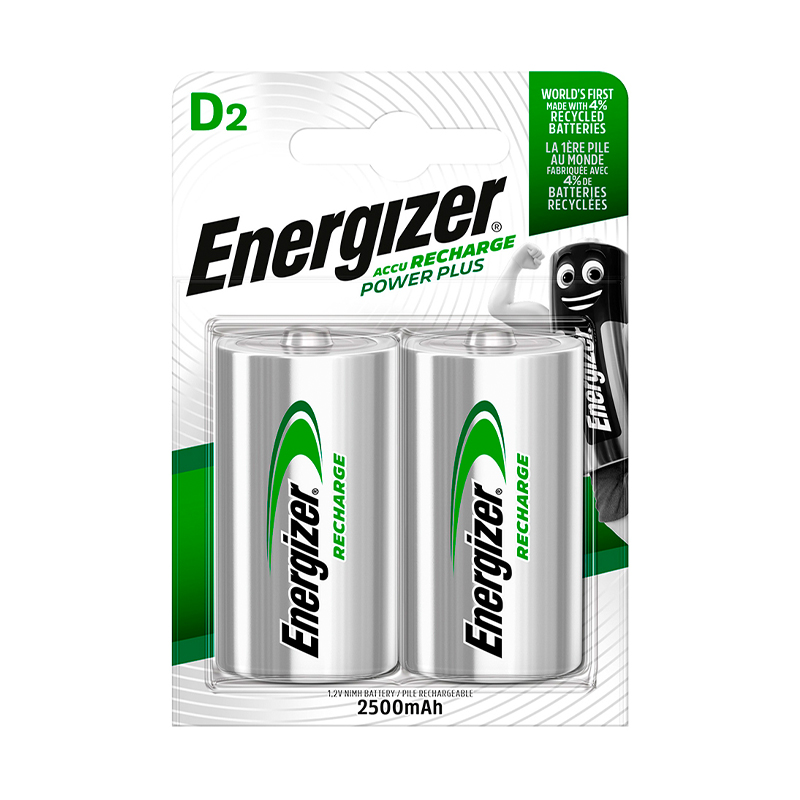 ENERGIZER - Pilha Recarregável Power Plus D 2500 Bl2