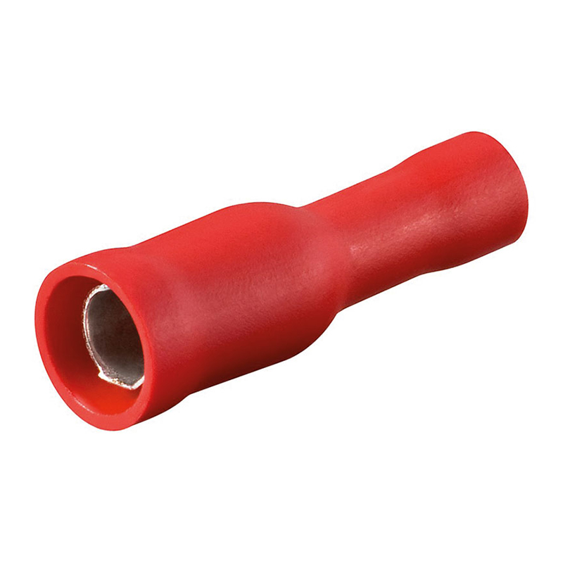 ELECTRALINE - 10 Terminais cilíndricos fêmea vermelho 4mm