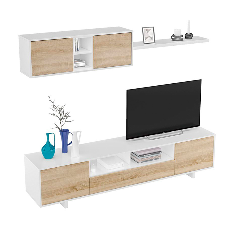 Sala Belus Carvalho/Branco Brilhante 200X41X46