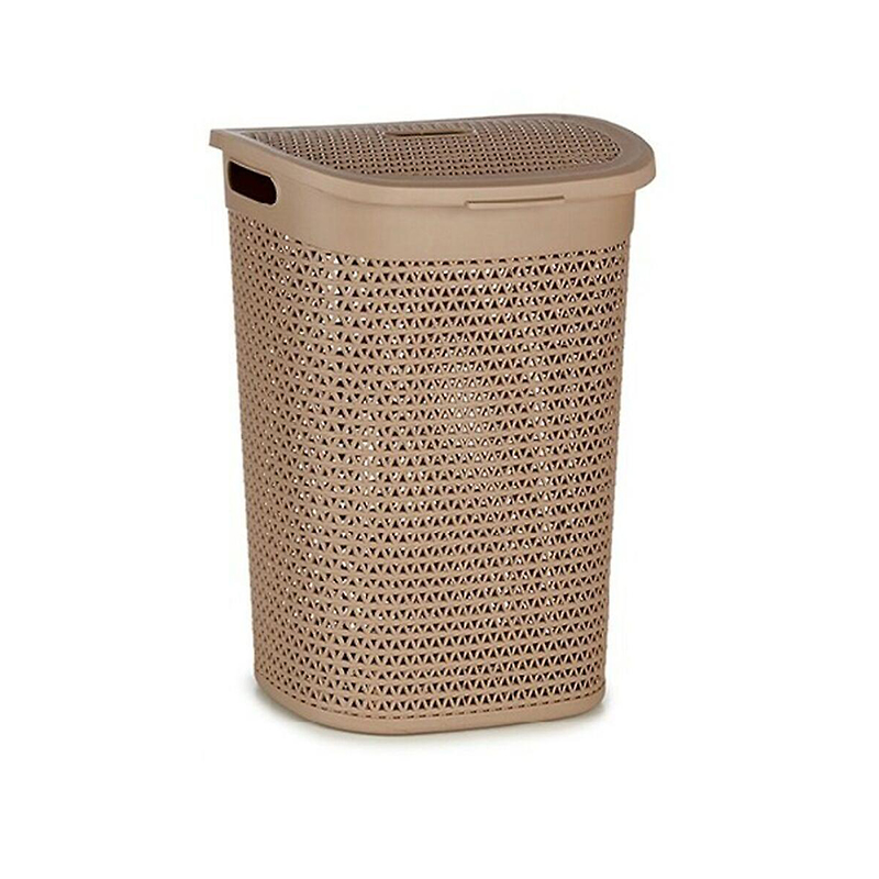 KIPIT - Cesto Roupa com Tampa Bege 60L