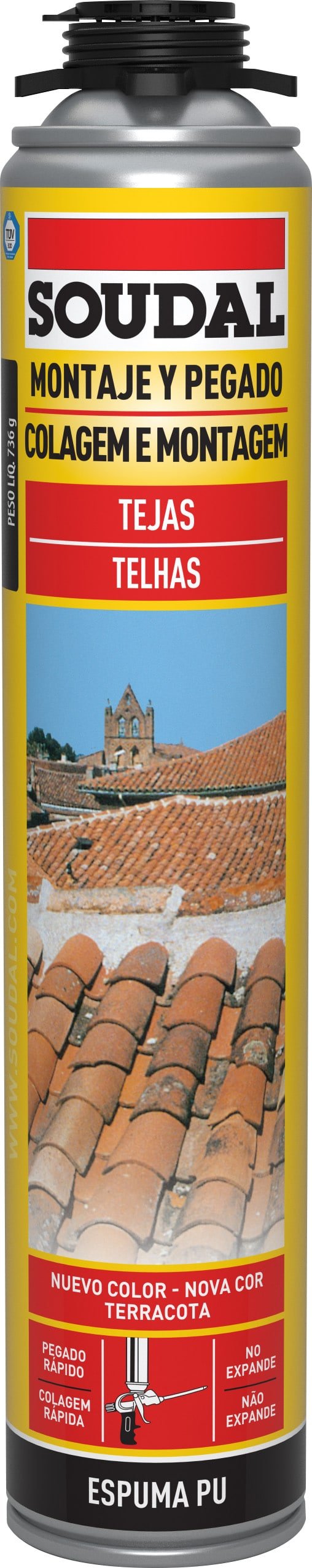 SOUDAL - Espuma Telhas Pistola Terracota