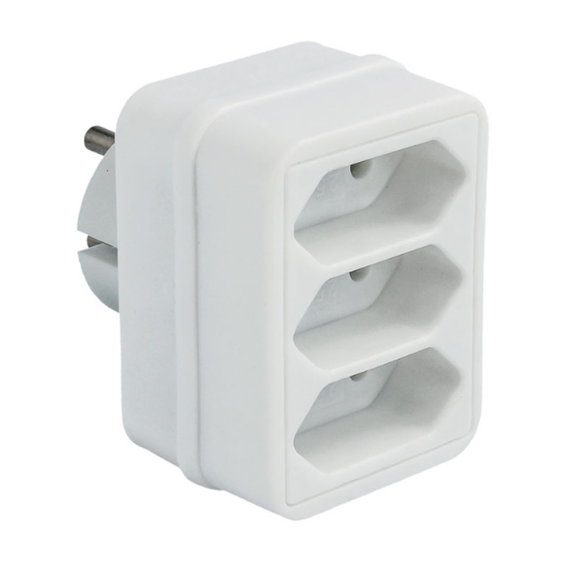 NORTECNICA - Adaptador Frontal 3 Tomadas 10A