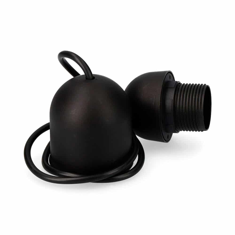 ELECTRALINE - Copo + Casquilho E27 Long. 0,60m Preto