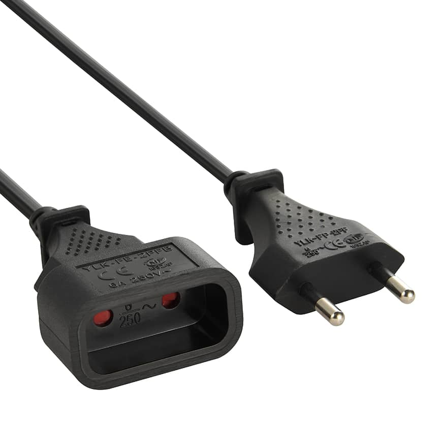 ELECTRALINE - Prolongador M/F 2x0,75mm2 Preto 3 Metros
