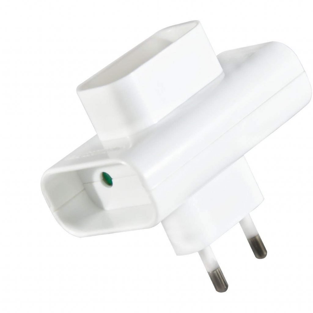 ELECTRALINE - Ficha Adaptadora 3 Tomadas Bip. 6A Branca