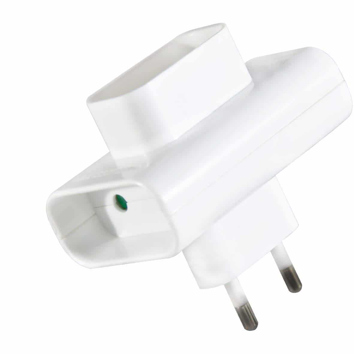 ELECTRALINE - Ficha Adaptadora 3 Tomadas Bip. 6A Branca